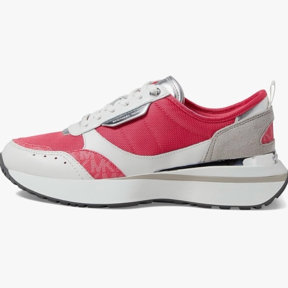 Michael Kors Flynn Trainer Lace Up Sneakers MK Signature Geran Multi NWT - Picture 2 of 13